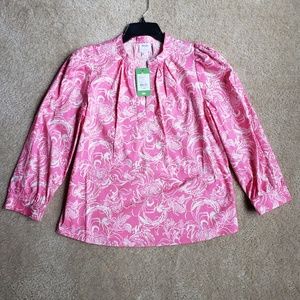 NWT Lilly Pulitzer Goop Paltrow Blouse, Hotty Pink